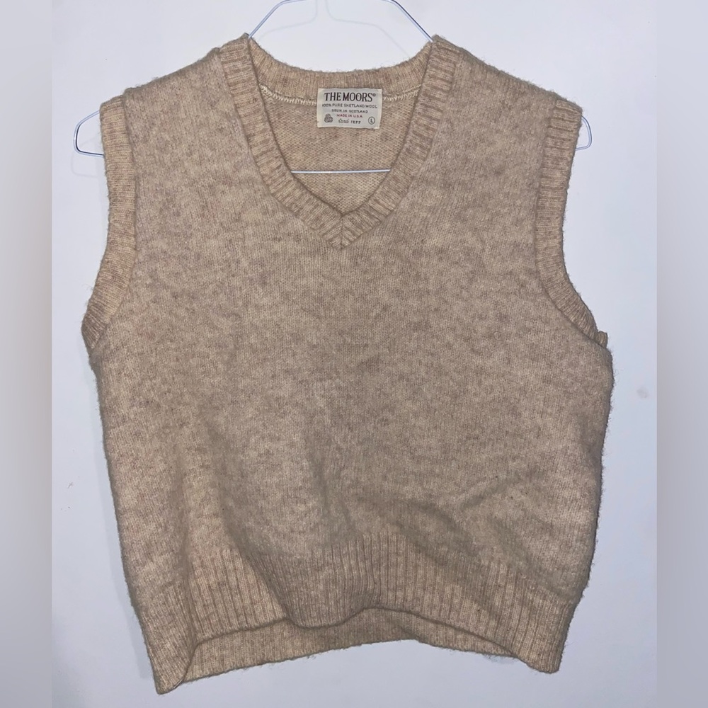 Vintage The Moors Beige Knit Sweater Vest